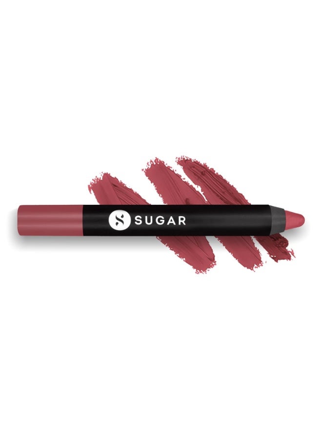 SUGAR Cosmetics Matte  Crayon Lipsticks for Women | Lasts Up To 8+ Hours | Lip Crayon with Sharpener | 2.8gm - 23 Jessica Day - Image 3